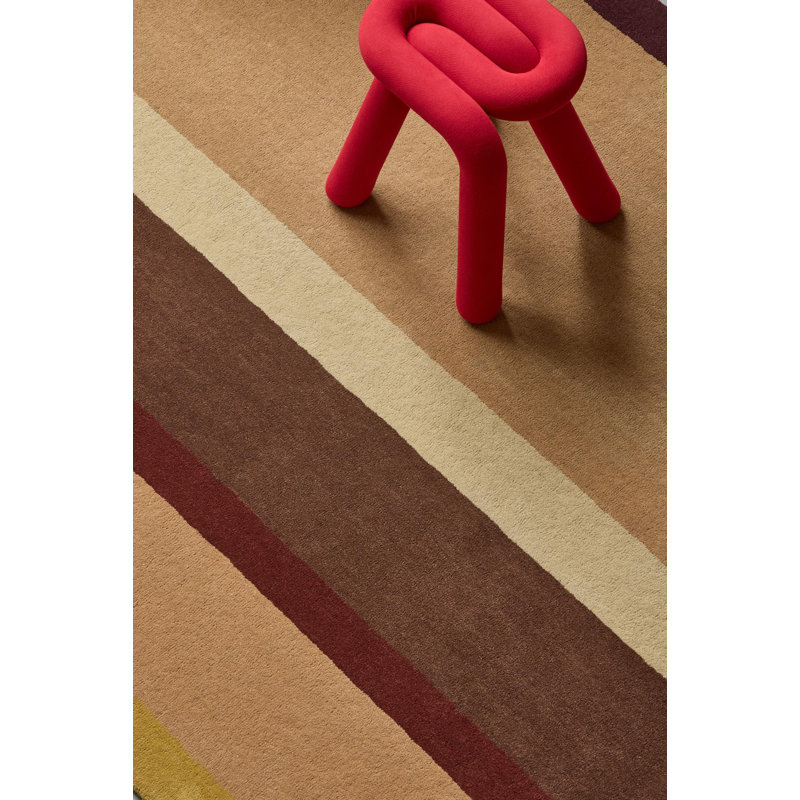 Handmade Wool Striped Area Rug, Rectangle 5'3" x 7'6"
