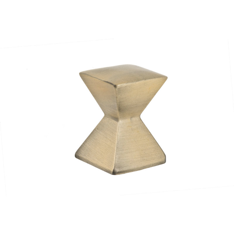 Forged 2 Square Knob, 1.125" H x 1.125" W x 1.5" D, Antique Brass