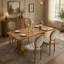 Chaise de salle à manger en bois massif de style français avec garniture cloutée (ensemble de 2)-1639041644