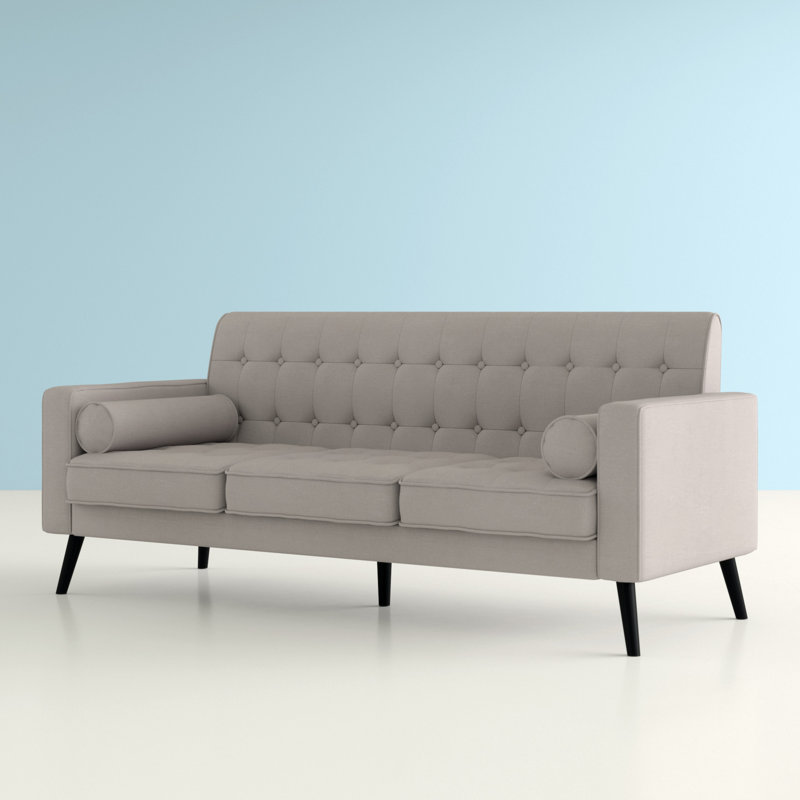 Benayah Upholstered 75.5'' Sofa, Light Brown 100% Linen