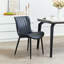 Ensemble de 2 chaises de salle à manger noires: chaises d'appoint Mid-Century modernes en similicuir pour la cuisine, la salle à manger, le salon et la réception-727199557