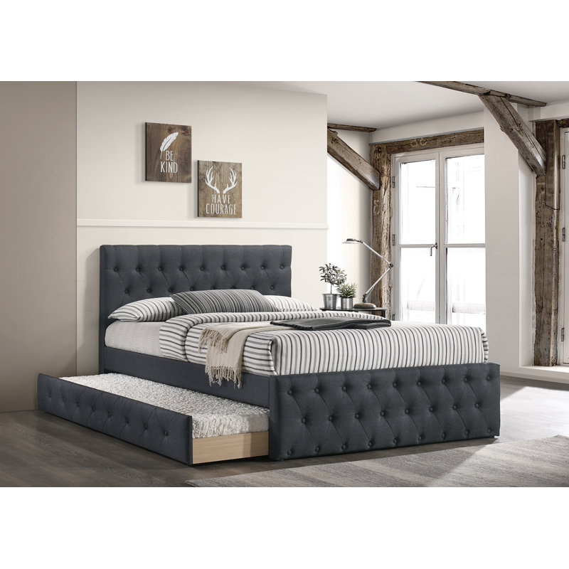Lit tapissier Angadreme, Anthracite, Full / Double