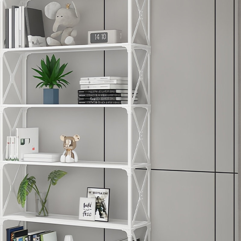 Une bibliothèque simple et créative, Blanc, (5 tablettes) H 78,7 po x l 55,1 po x P 11,8 po