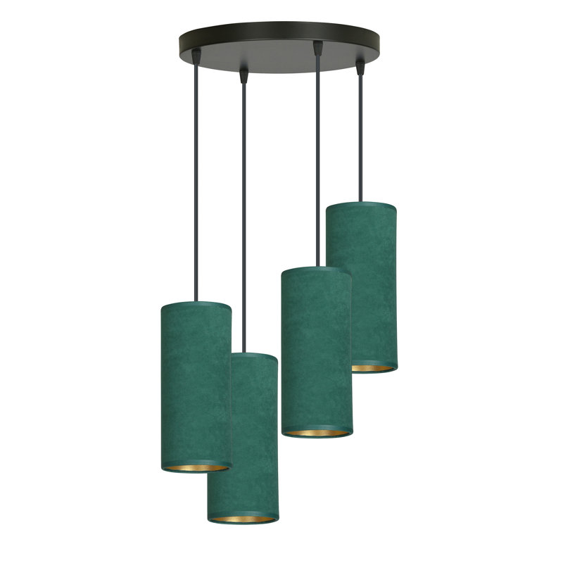 Ealidh 4 - Light Steel Cluster Pendant, Green