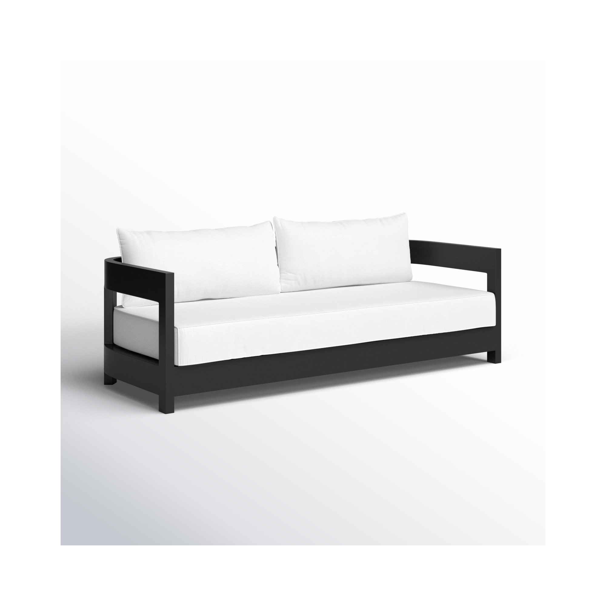 Everlee 80'' Metal Outdoor Sofa, White