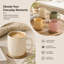 Ensemble de 4 tasses à café verticales en céramique avec couvercles. 400 ml de tasses à thé glaçées colorées en crème, rose, vert, jaune pour les boissons quotidiennes