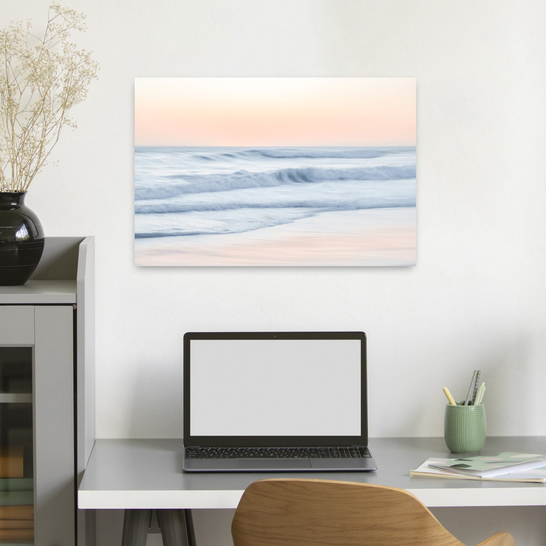 Soft Pastel Ocean Waves Abstract Dreamy Ethereal Coastal Wall Art Print