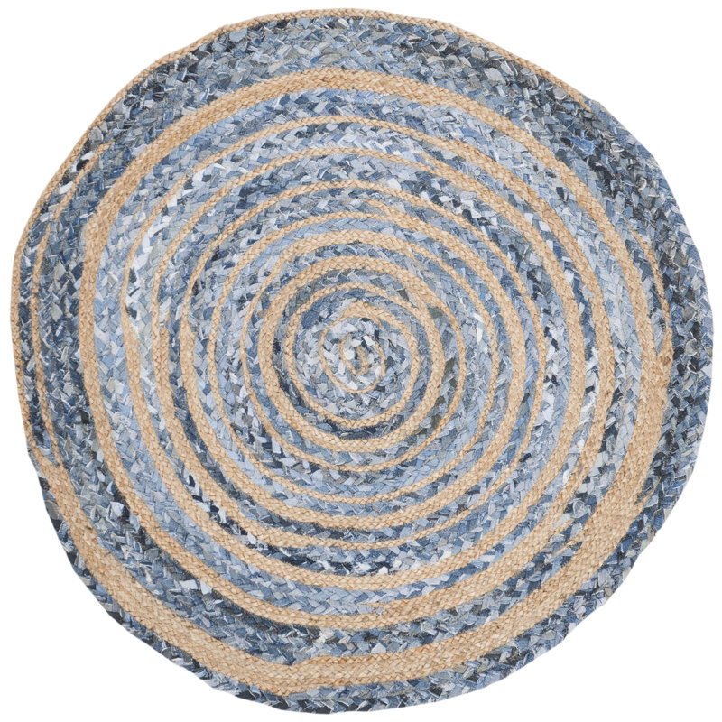 Tapis en jute de coton tissé à la main Zeitler, Rond 3 pi