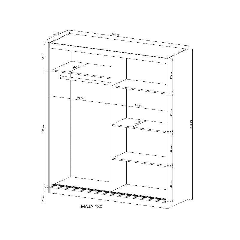 Fantauzzi 2 Door Manufactured Wood Wardrobe, White