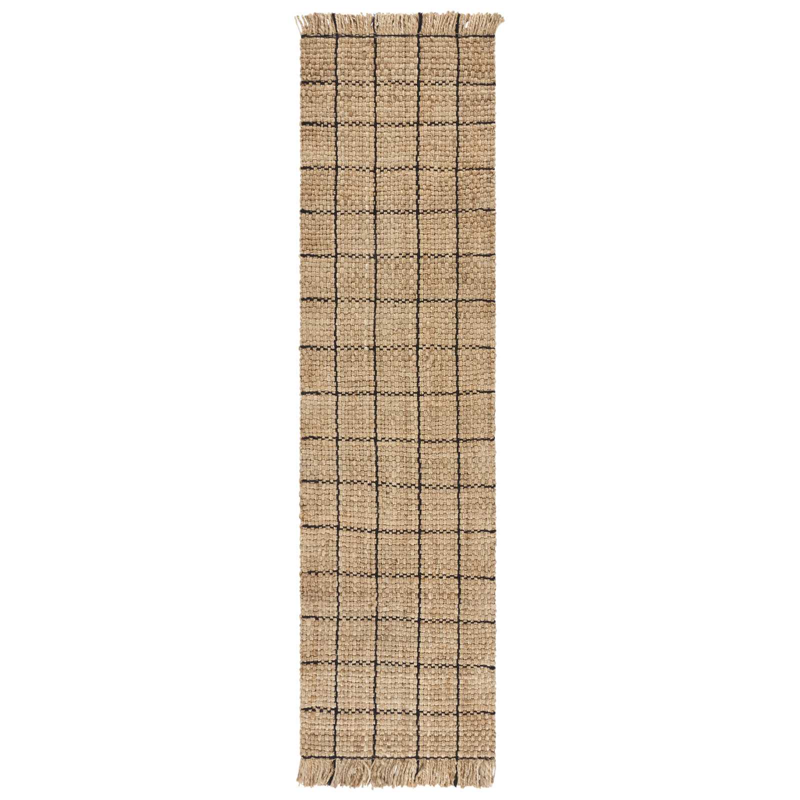 Natural Fiber 602 Hand Woven Jute Geometric Rug, Runner 2'3" x 8'
