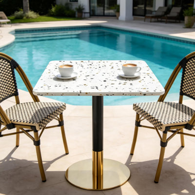 Table d'extérieur carrée 24 po Terrazzo