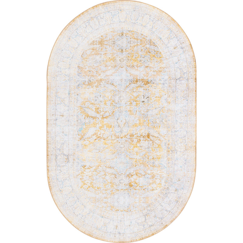 Mauri Chenille Oriental Indoor Rug, Oval 5' x 8'