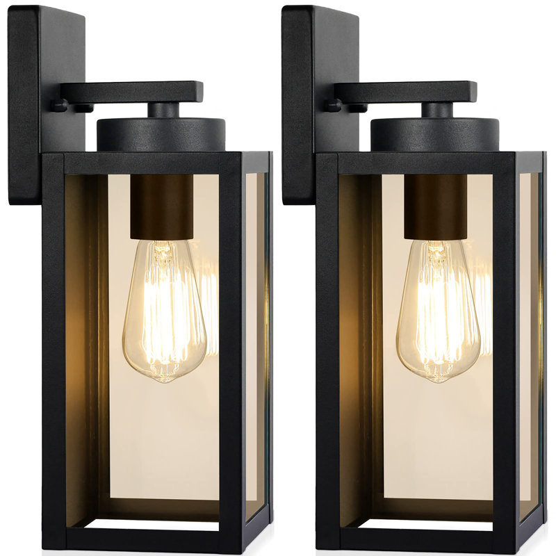 Ensemble de 2 luminaires muraux d'extérieur, Noir
