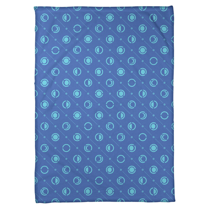 Couverture polaire moon phases, l 60 po x L 80 po, Bleu / bleu sarcelle