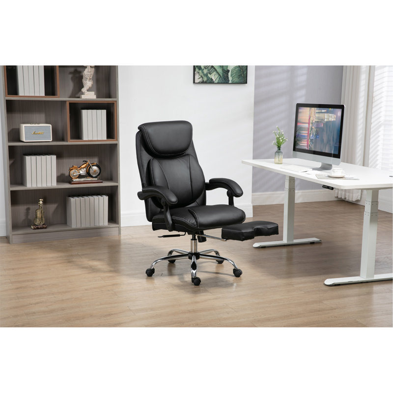Comfortable Ergonomic Office Chair With Adjustable Features And Footrest For Enhanced Productivity And Relaxation.
