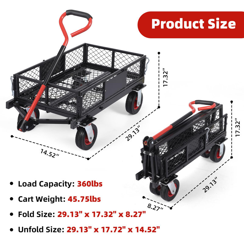 46cm H x 38cm W Utility Cart
