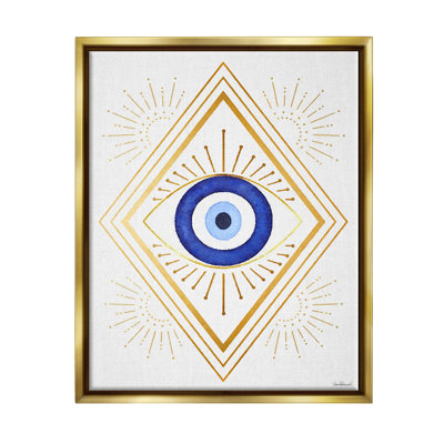 " Vivid Blue Eye Vintage Geometric Deco Glam Shapes " by Amanda Greenwood