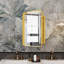 Miroir mural en métal avec rangement et tablettes réglables-1918176271