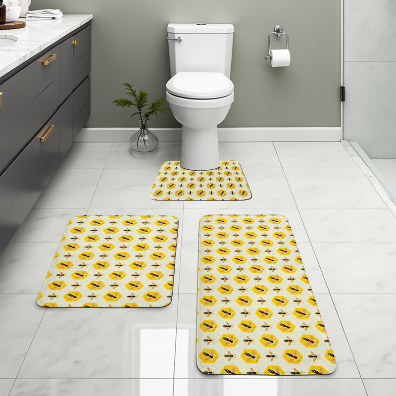  Ensemble de tapis pour salle de bain grand lit 3 pièces Queen U