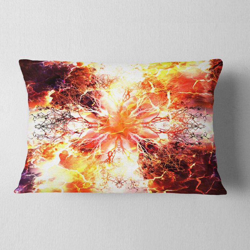 Yellow Tree Pattern Mandala - Abstract Printed Pillow