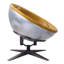 Chaise d'appoint Brancaster, cuir fleur de curcuma et aluminium