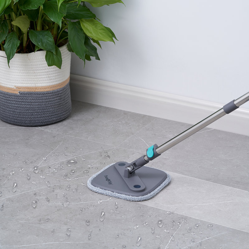 TrueClean Gray Microfiber Spin Mop and Bucket System