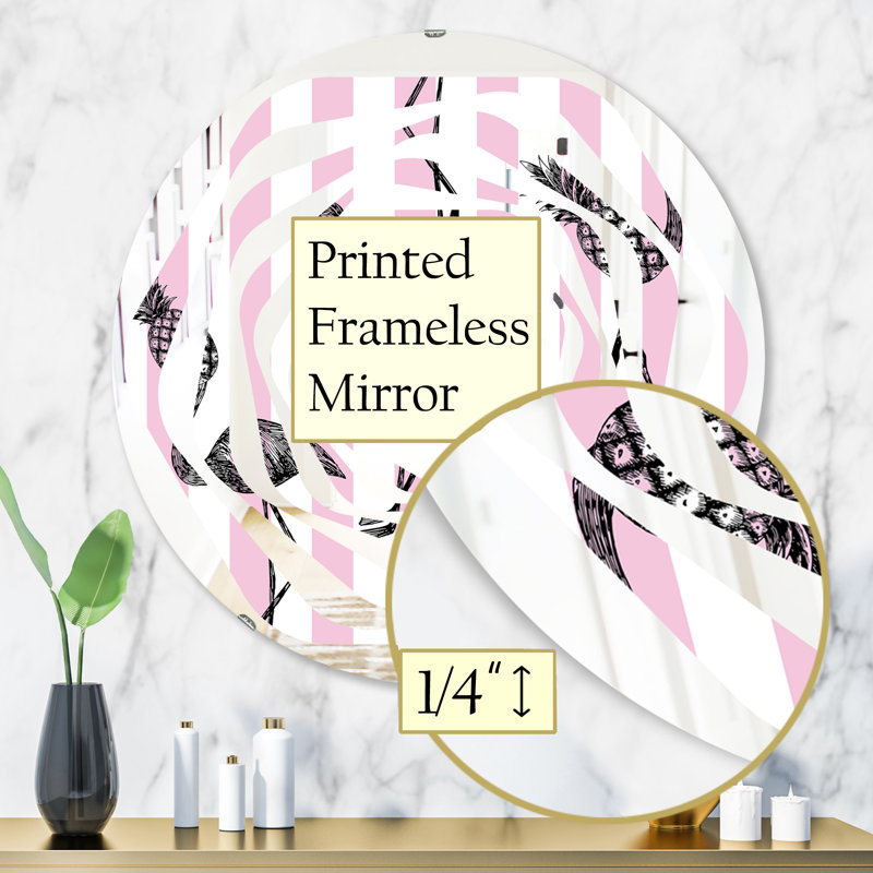 Miroir mural Whirl Flamingo, H 31,5 po x l po