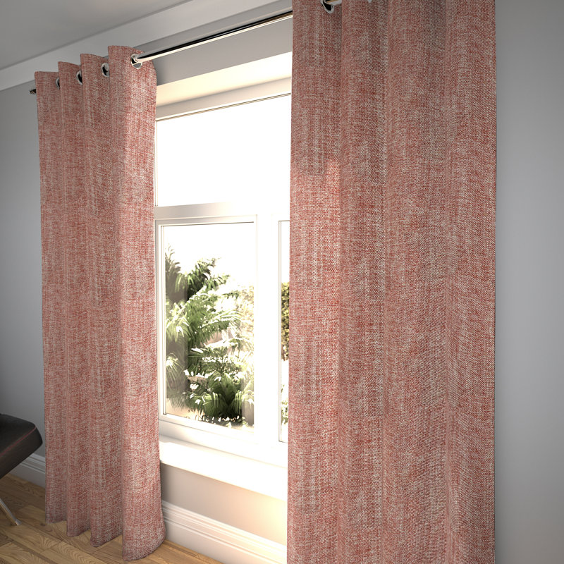 Cotton Blend Blackout Curtains / Drapes Pair, Pink, 66" W x 54" L