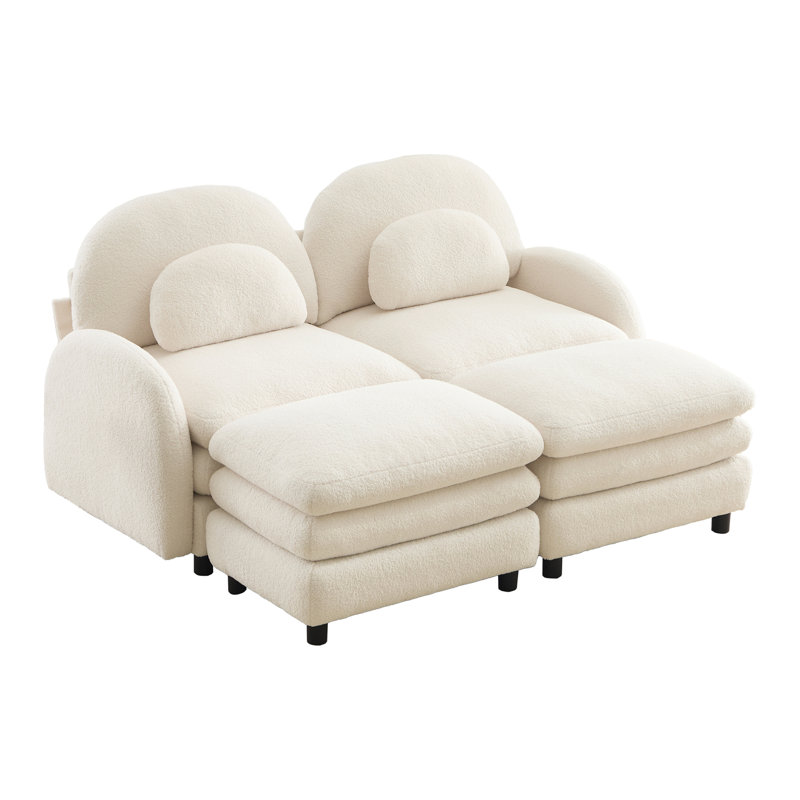 Canapé 2 places Teddy, Beige White