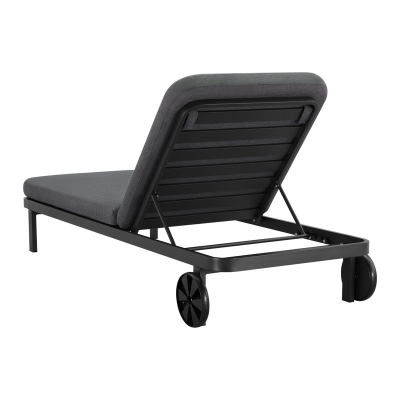 Chaise longue inclinable avec roulettes Callio, Gris foncé