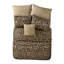 Cheetah Brown/Beige Microfiber Reversible Comforter Set-1900123574