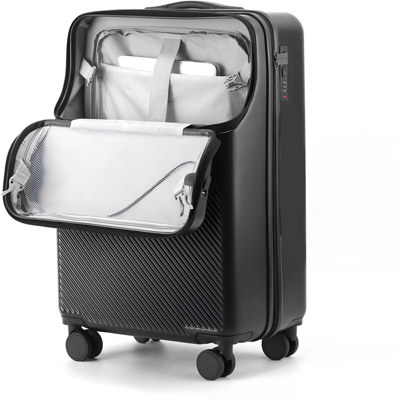 20-Inch Carry-on Luggage Suitcase with Cup Holder