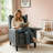 Bason Modern Tufted Wingback Push-Back Recliner with Integrated USB Port & Fold-Out Tray Table-1417715291
