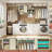 5-10Ft Closet Organizer With Cabinet And 3 Hanging Rods-2098869968