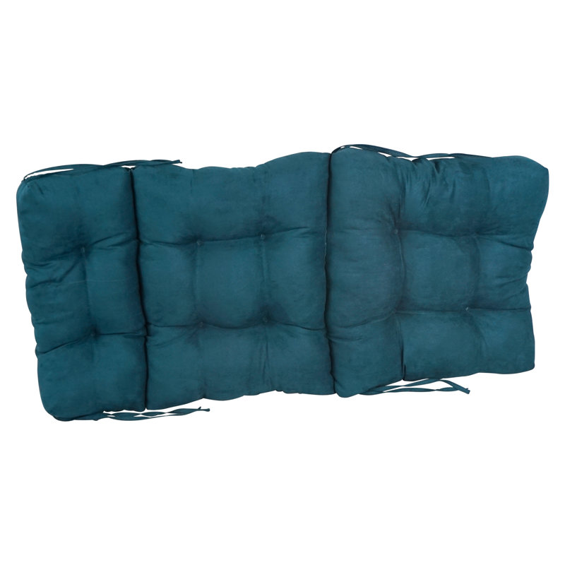 Coussin de siège / dossier en microsuède, L 20 po x P 42 po, Bleu sarcelle