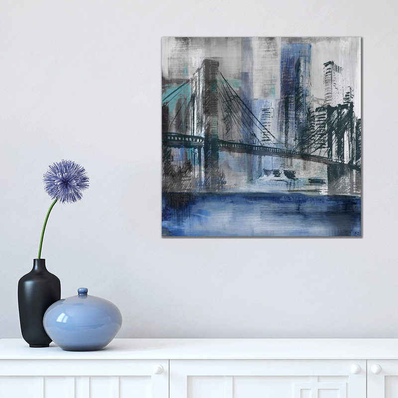 Brooklyn Bridge by Susan Jill - Wrapped Canvas Painting, 45.72 cm H x 45.72 cm W x 1.91 cm D