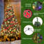 Arbre de Noël - arbre de Noël artificiel 7,5 pi avec 500 lumières DEL RVBB et 9 modes de changement de couleur