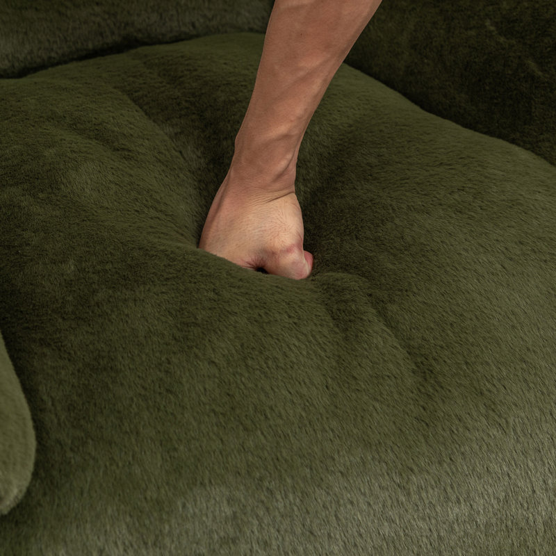 Fauteuil à billes, Imitation fourrure verte