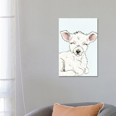 Little Lamb 1 Piece Wrapped Canvas Wall Art