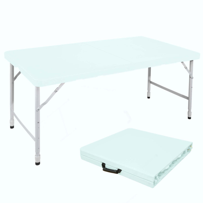 Table pliante portative 4 pi 4 po poids pliable intérieur et extérieur 135 kg, Bleu / blanc