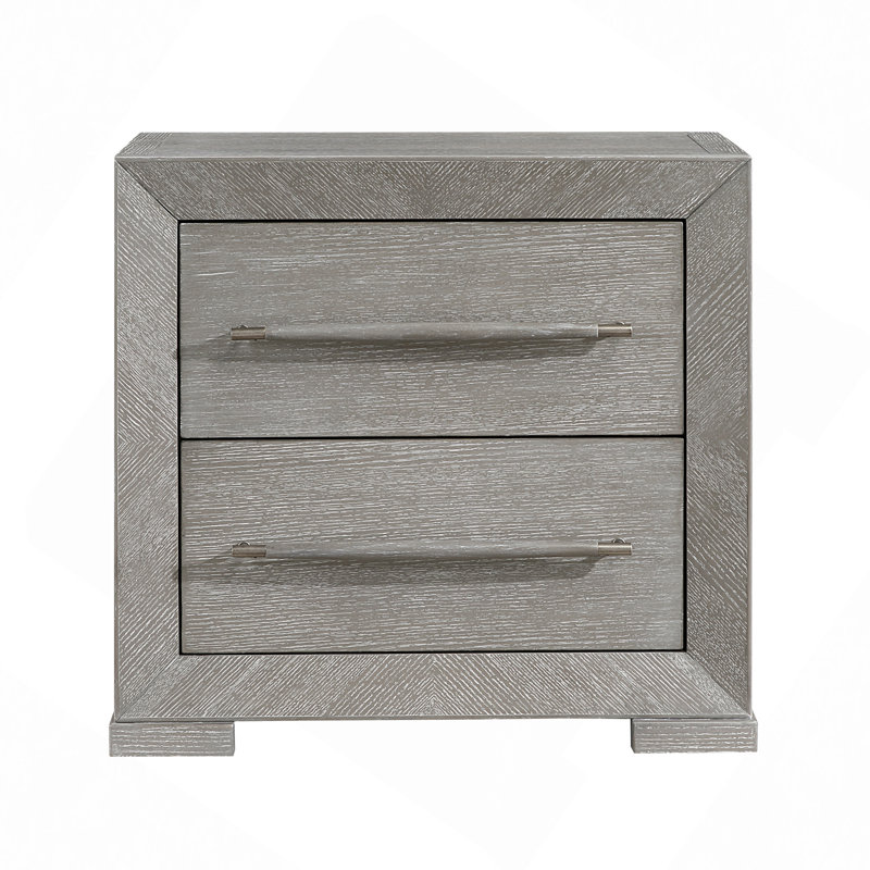 Table de chevet moderne avec table de chevet moderne avec 2 tiroirs de rangement, poignées de ton 1pc