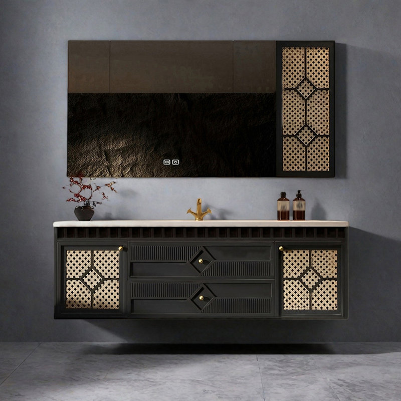 Armoire de salle de bain style français, H 21,65 po x l 55,11 po x P 21,65 po