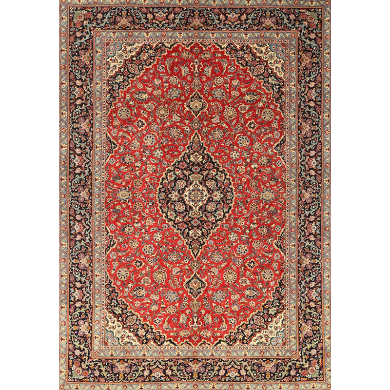 Tapis rouge/beige/noir traditionnel Mascotte, Rectangle 2 pi x 3 pi