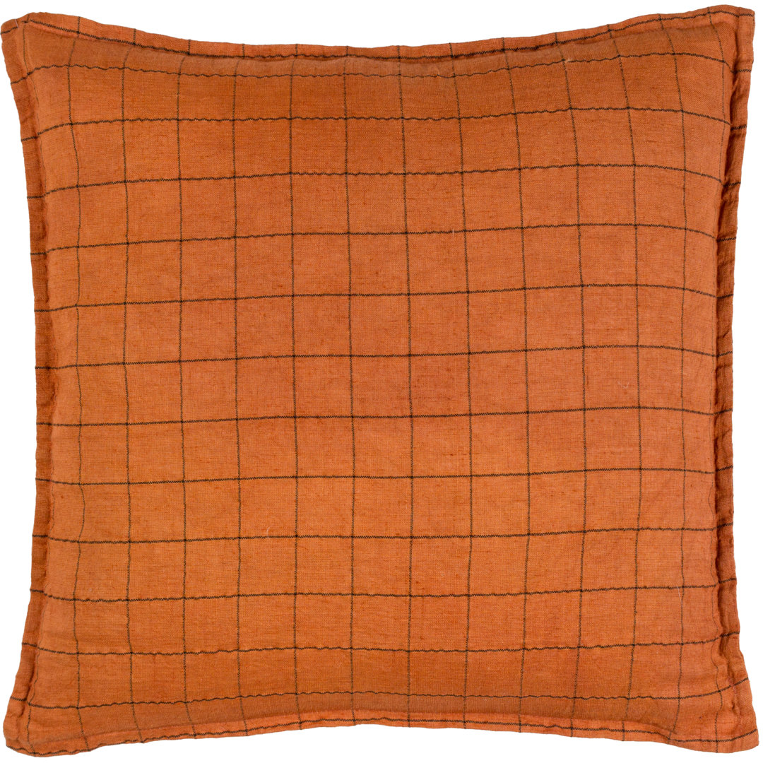 Linen Grid Check Square Scatter Cushion Cushion Cover