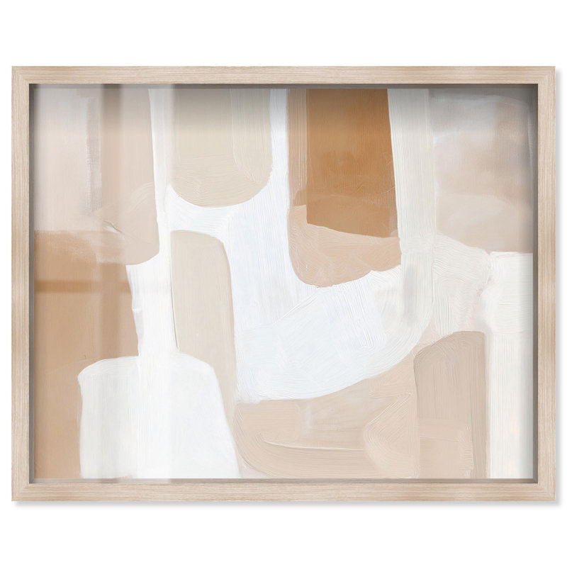 «Two Compositions I Boho Decor Shadowbox» par Art Remedy, H 25 po x l 31 po, Crème