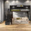 Lit mezzanine double avec escalier et garde-robe