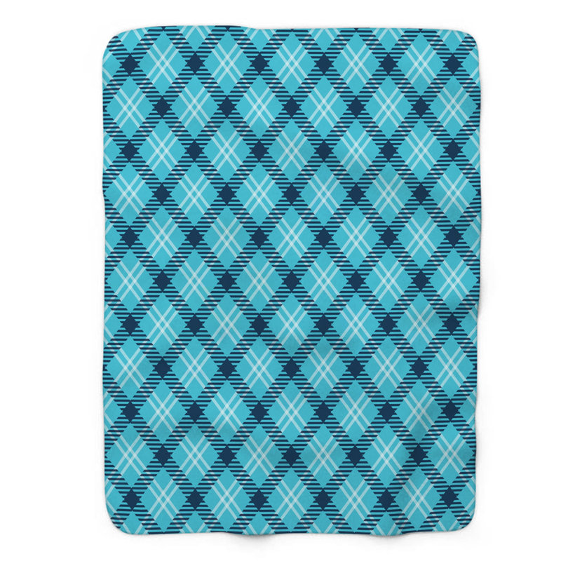 Aqua Grid - couverture sherpa de qualité supérieure 1 pièce, Lit simple