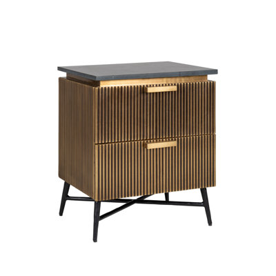 Table de chevet 2 tiroirs Ironville