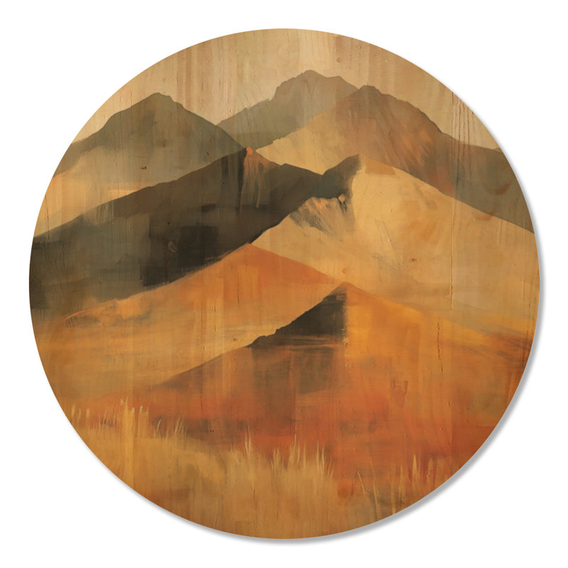 Couleurs de la montagne arc-en-ciel II - Art mural en bois rustique, 23" Round, Round