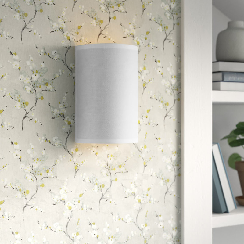 Armindo Steel LED Flush Mounted Sconce, Summer Linen, White